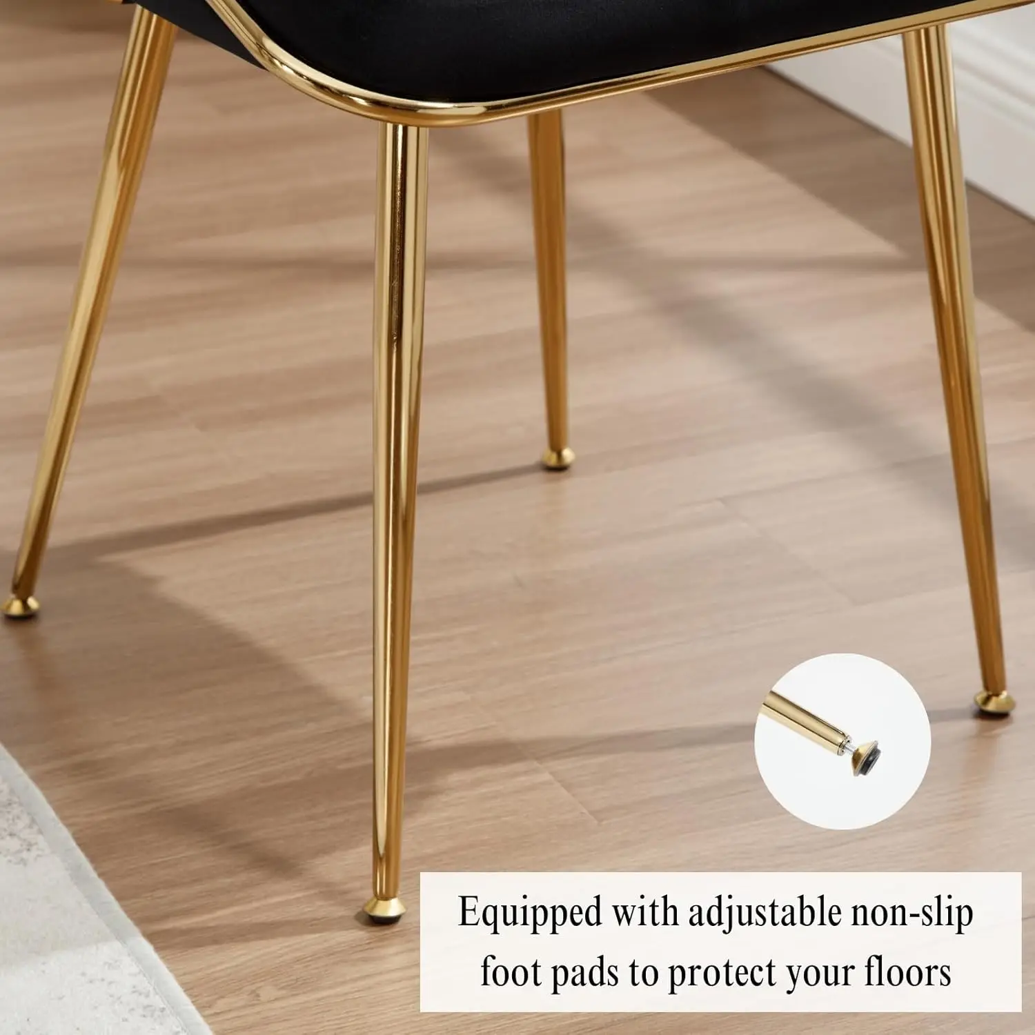 Черные бархатные обеденные стулья набор из 2 тканых стульев для столовой с