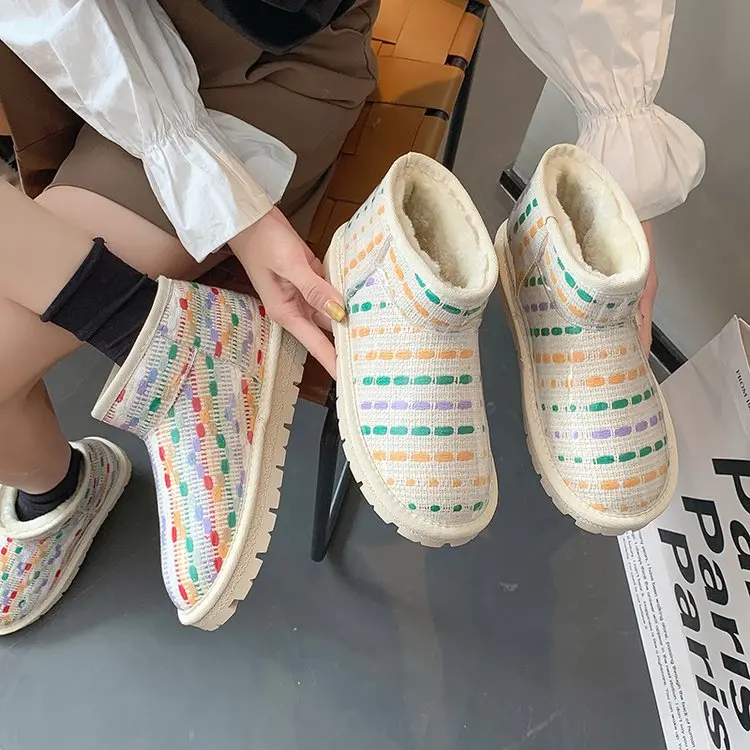 

Новинка Зима 2022, модные зимние ботинки, ботинки из искусственной кожи с круглым носком и плоской подошвой, короткие женские ботинки