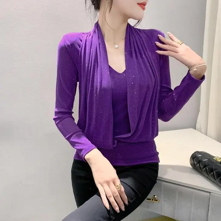 Весенне-осенняя новая осенняя модная блузка с длинным рукавом женские уличные
