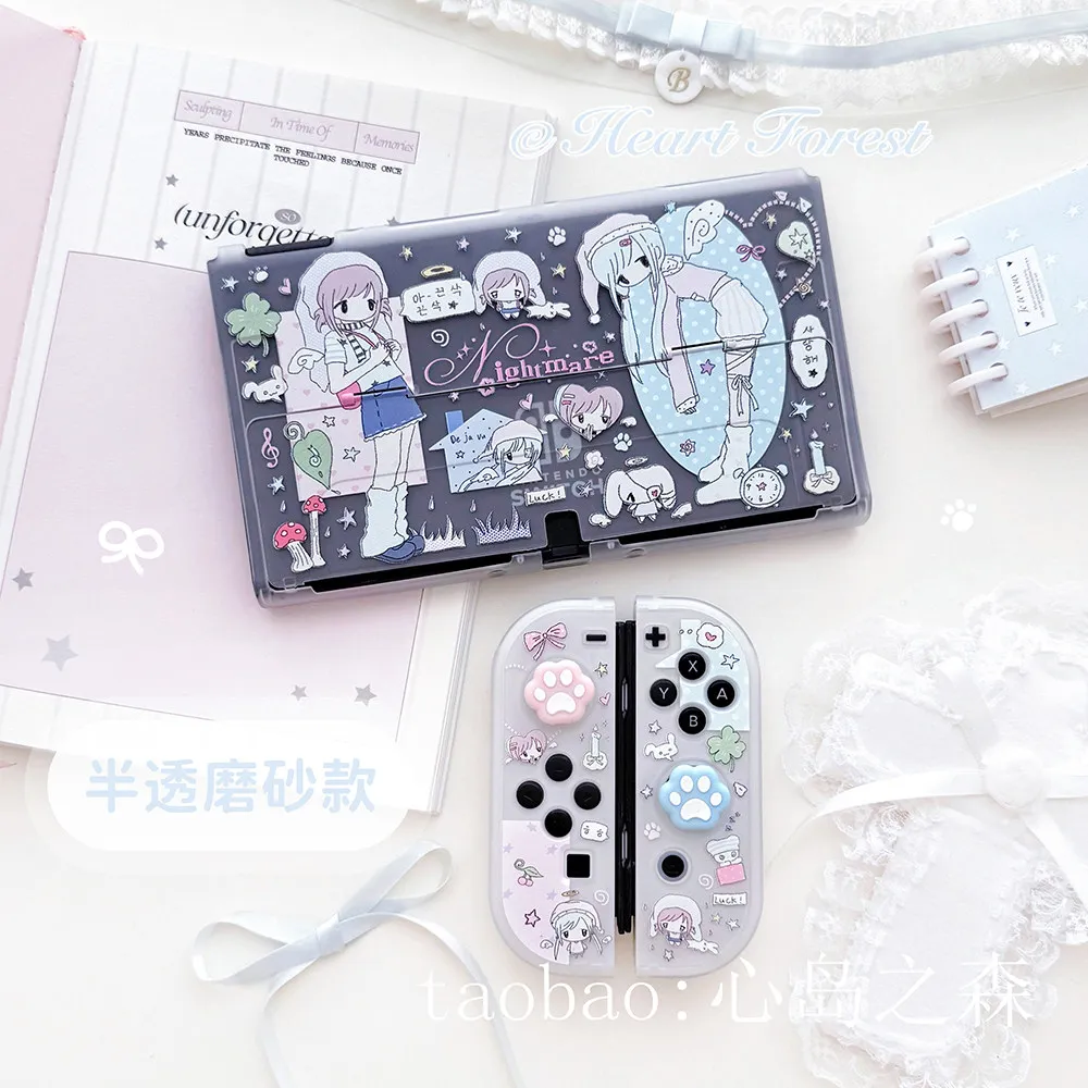 Защитный чехол Heart Forest для Switch Oled Ns2 Lite, жесткий чехол Y2k, оригинальный дизайн, эстетичный принт с изображением девушки из ночного кошмара (art.: 3920da2af2d5e) - 3920da2af2d5e