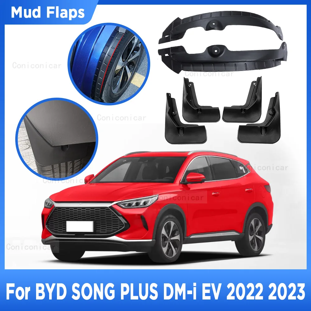 

For BYD SONG PLUS DM-i EV 2022 2023 Mud Flaps Splash Guard Mudguards MudFlaps Front Rear Fender Auto Styling Car Accessories
