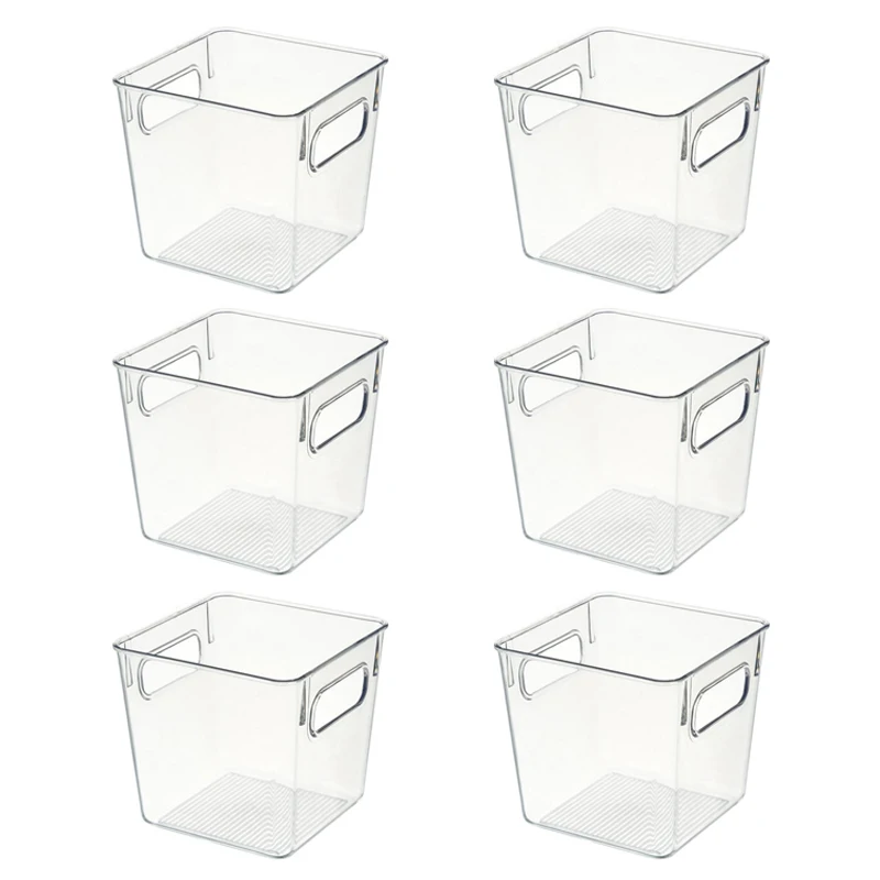 

Набор из 6 контейнеров для хранения в холодильнике с ручкой, пластиковый органайзер для кухни, кладовой, морозильной камеры, розничная прода...