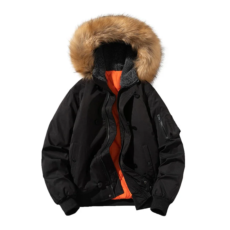 Зимняя куртка с воротником из натурального меха мужская парка подкладкой