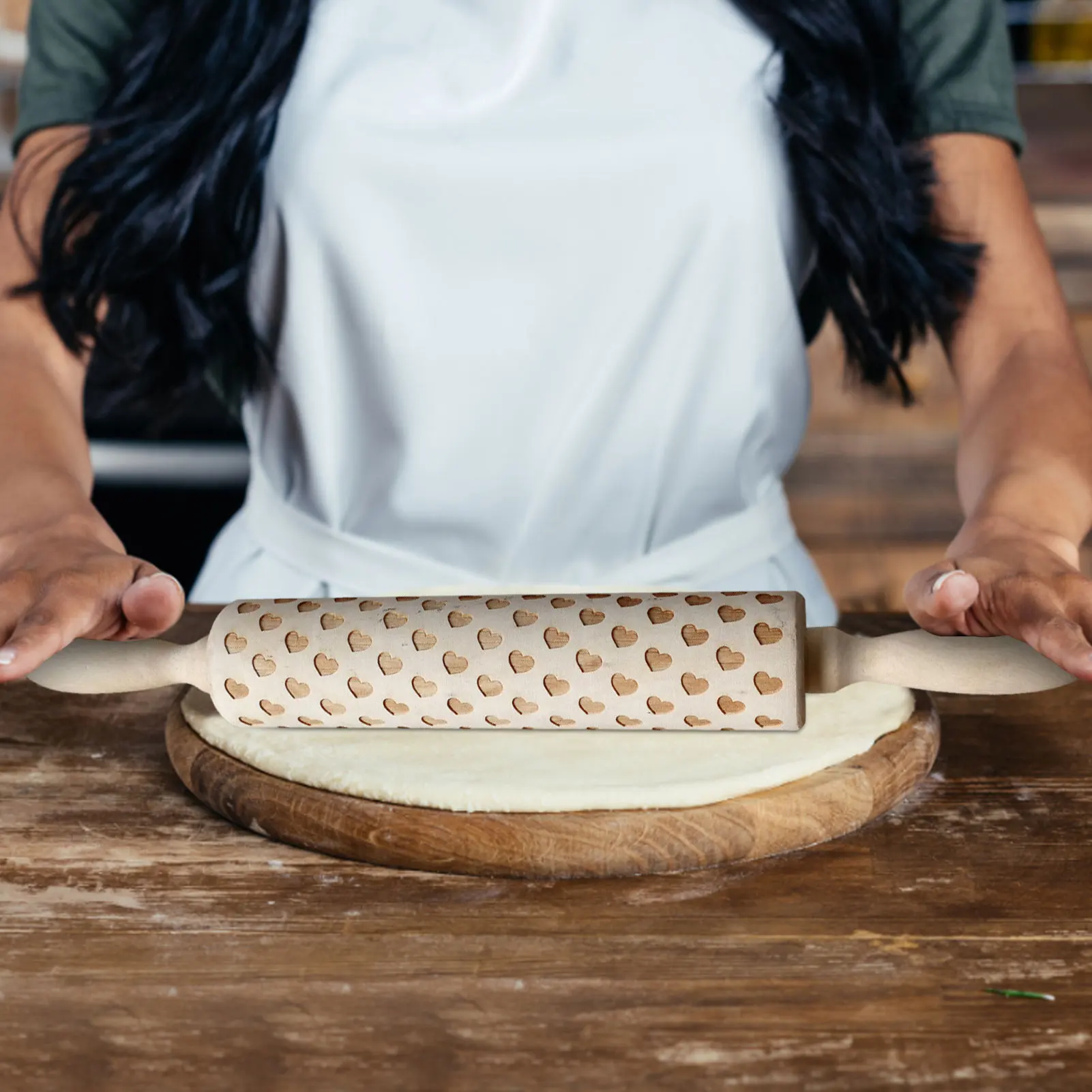 

Скалки Деревянные Скалки для тиснения розы печенье, фондан пирог узорчатый ролик 13. 7x1.57in