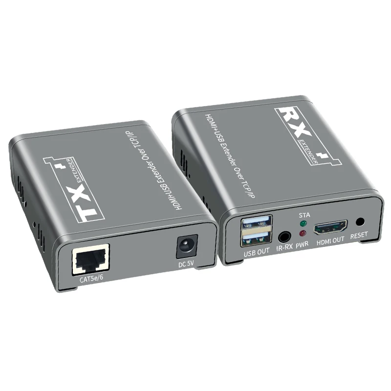 HDMI KVM-удлинитель IP UTP/STP Cat5e/6 200M HDMI USB-удлинитель с поддержкой 1 TX-Multi RX через Ethernet переключатель для мыши клавиатуры