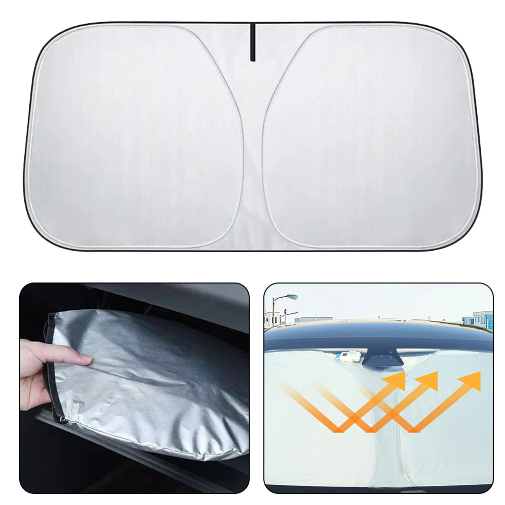 

Car Windshield Sunshade UV Block Sun Visor Shield Foldable Cover Front Glass Car Sunshade Exterior Accessories 140*70cm