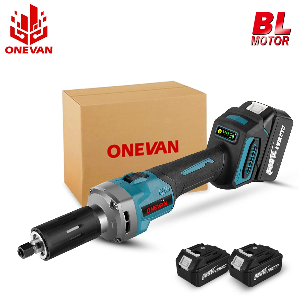 

ONEVAN 35000RPM 2000W Brushless Electric Die Grinder 6mm Cordless Variable Speed Rotary Tools For Makita 18v Battery