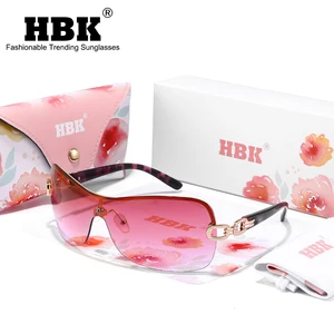 HBK Italy Oversized Gradient Sunglasses Women TOP QUALITY Brand Vintage Lady Summer Style Sunnies Sh