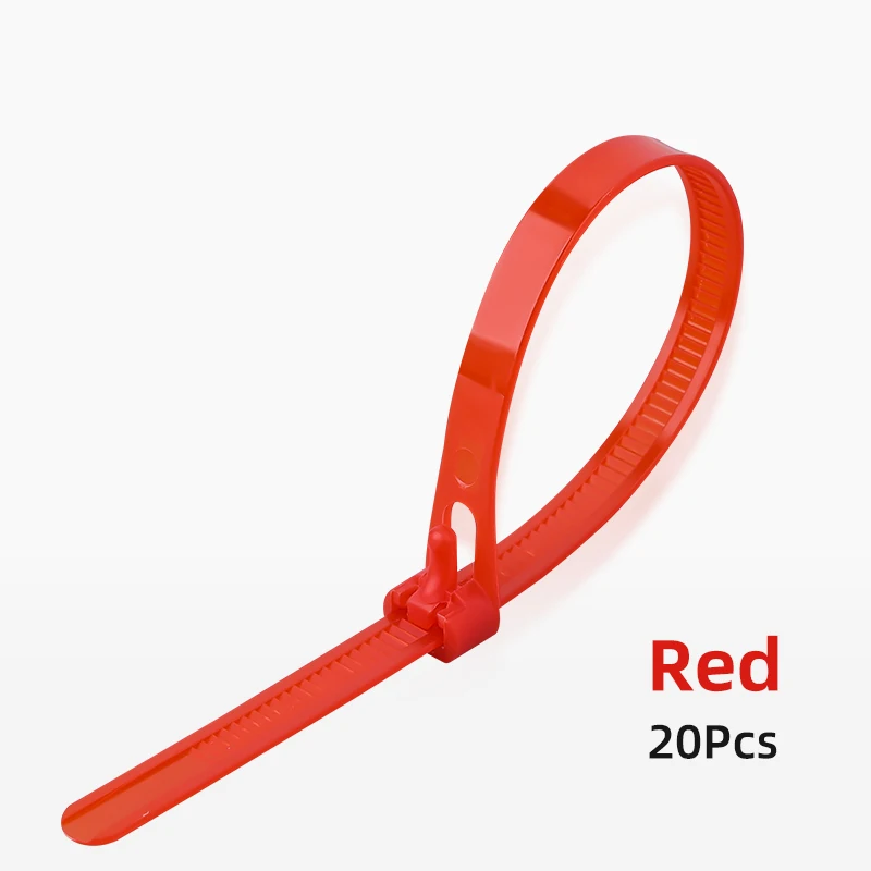 

20 шт. пластиковые многоразовые кабельные стяжки-молнии 5x200 мм 8*200/250/300 съемный нейлон может свободный Slipknot цветной съемный пучок фланец