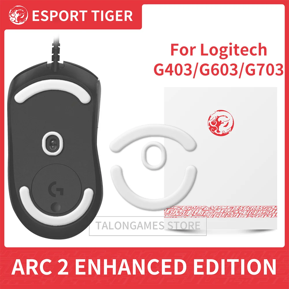 

1Pack Original Enhanced Version Esports Tiger Mouse Skates Feet for Logitech G403 / G603 / G703 Wireless Mouse Glides Curve Edge