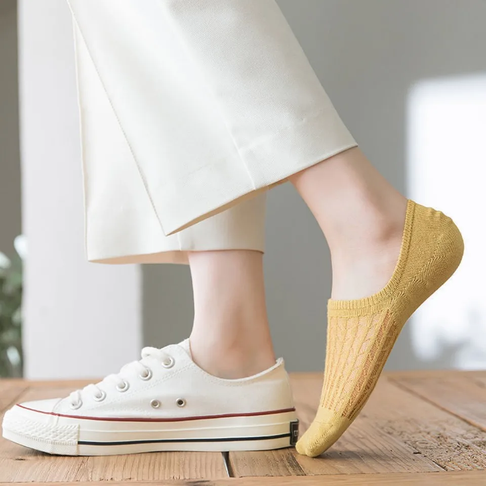 5 Pair Small Stretch Socks Women Invisible Boat Socks Summer Mujer Chaussette Ankle Low Female Cotton Show Breathable Calcetines