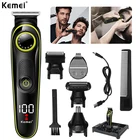 Kemei машинка для стрижки волос электрическая машинка для стрижки волос беспроводной многофункциональный, с ЖК-дисплеем Электробритва Триммер для носа и ушей 3