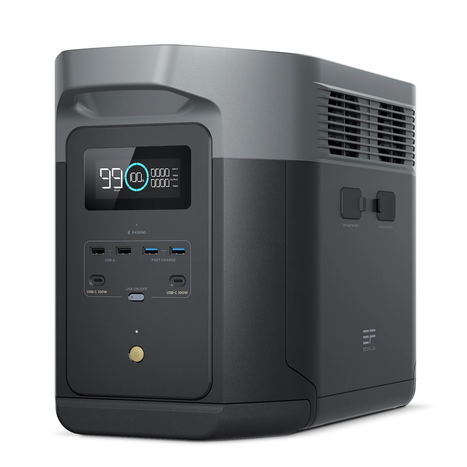 

ECOFLOW DELTA 2 Max 2048Wh Expandable 6kWh Portable Power Station LFP Battery Up to 3000W Quiet Solar Generator for Home Backup