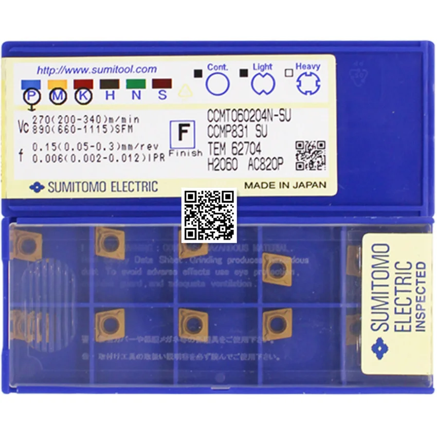 

CCMT060202N-SU AC820P/CCMT060204N-SU AC820P/CCMT060208N-SU AC820P/CCMT060204N-SU AC830P/CCMT060208N-SU AC830P карбидные вставки