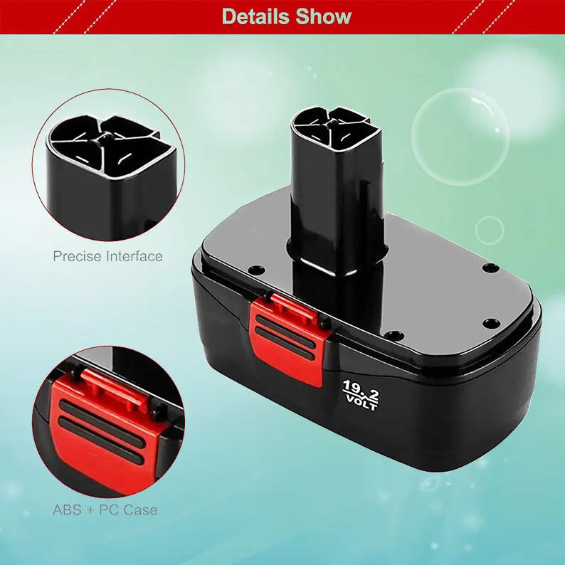 

3600MAH 19.2 Volt Ni-MH Replacement Battery Compatible Craftsman C3 DieHard 130279005 115.15.1148 5 132 3903 11375 Cordless Tool