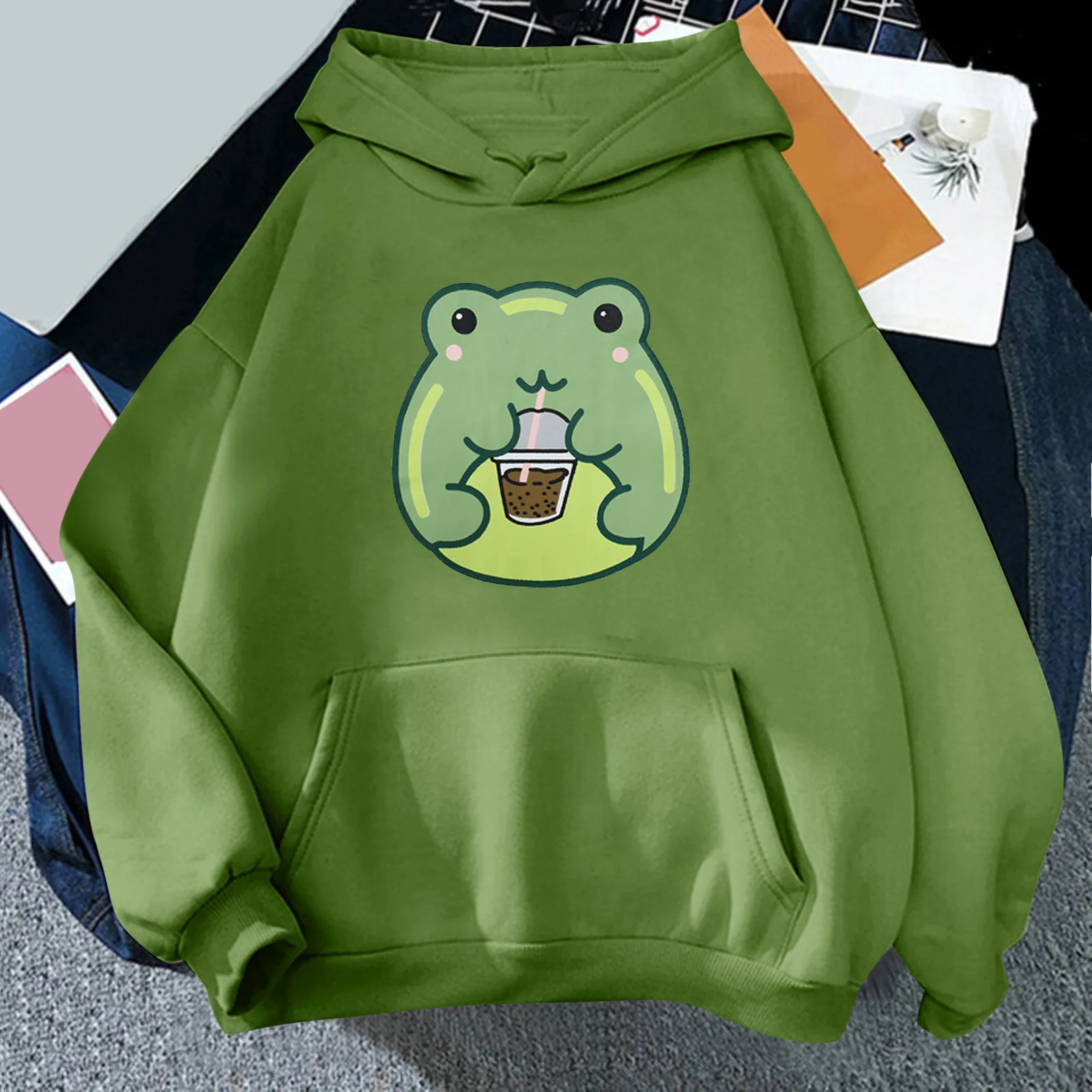 

Женская однотонная Толстовка с длинным рукавом и принтом кота