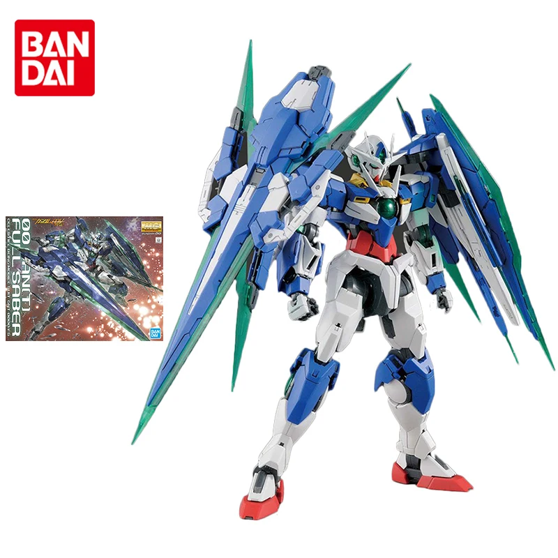 Набор сборных моделей Bandai Gundam, аниме фигурки MG 1/100 GNT-0000 00QAN 00 Gundam, фигурки, подарки для детей, игрушки