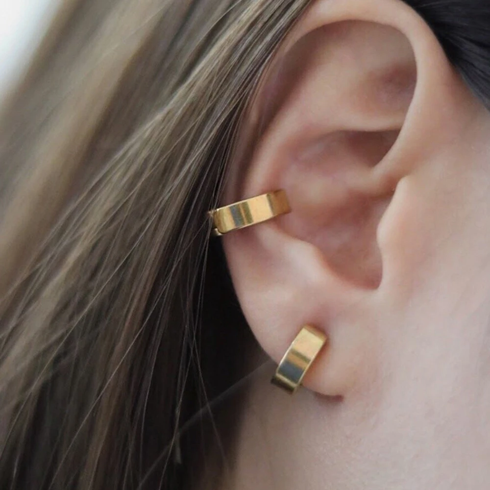 

Orazio Sleeper Earrings For Women Vintage Stainless Steel 14k Gold Boho Ear Clips Statement Original Brand Luxury Jewelry Gifts