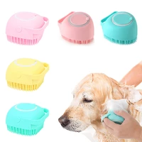 dog cat bath brush silicone puppy kitten grooming comb dog massage brush hair fur grooming cleaning tools pet shampoo dispenser