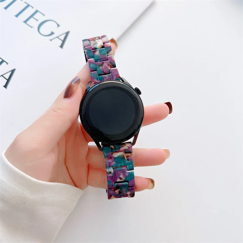 20mm 22mm Suitable for Huawei GT2 strap watch3 pro ceramic resin watch strap sports for galaxy watch 42mm/46mm watch for women