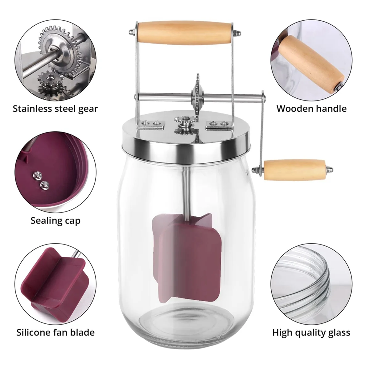 1 5 литров ручная масловарка-деревянная ручка-шейкеры из нержавеющей стали
