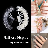 24pcsset diy model manicure tool plastic beginner practice nail showing shelf nail palette nail art display