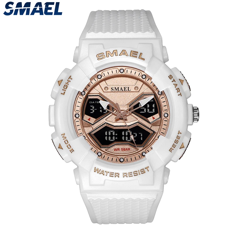 

SMAEL New Men Watches Luxury Brand Led Analog Digital Watch 8073 Waterproof Dual Time Sport Man Wristwatches reloj hombre