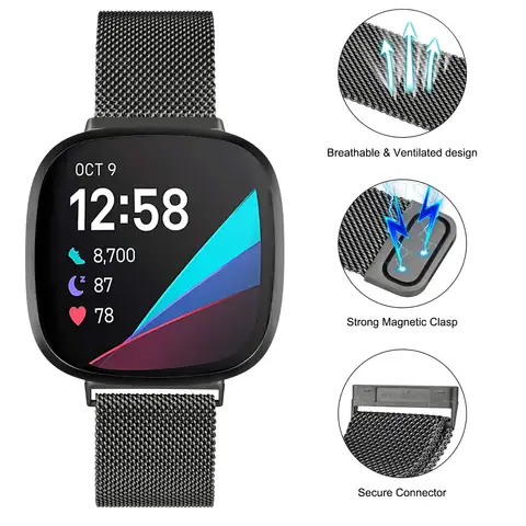 Fitbit versa 3 metal strap hotsell