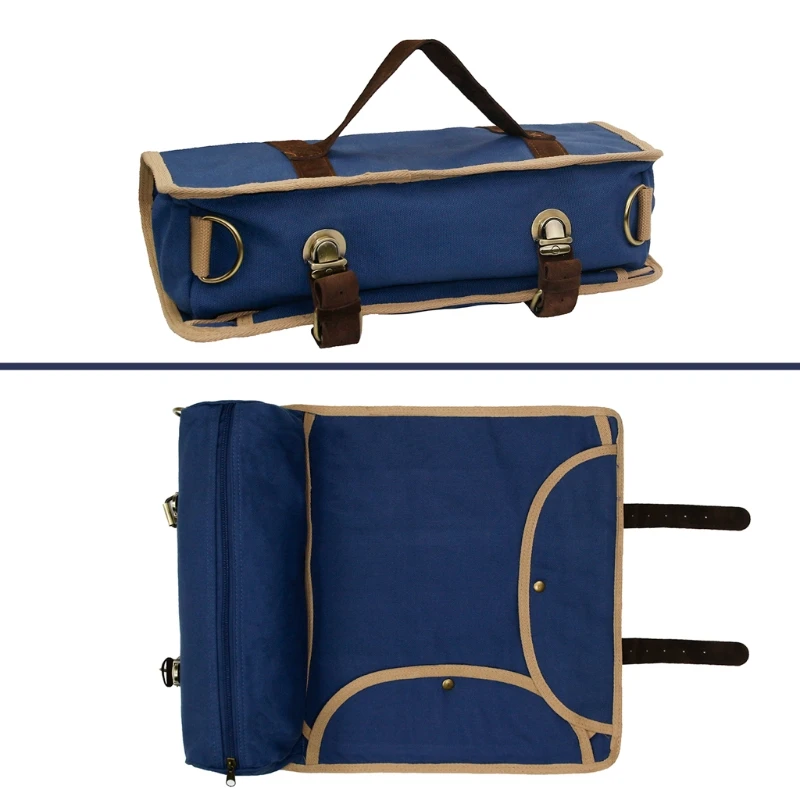 

Bartender Tools Organizer Bag Wear Resistant Portable Bartending Tool Storage Pouch Brown/dark Blue Firm Bar Kit Pack