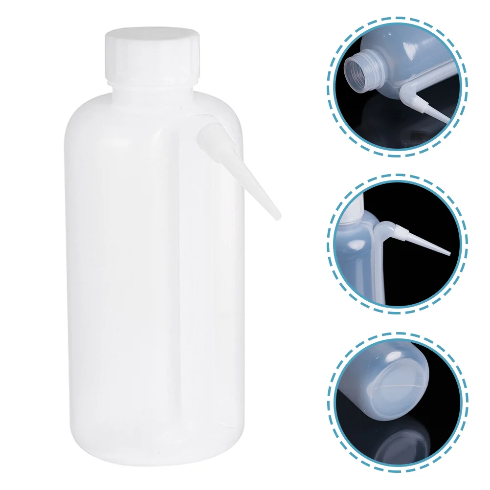 

2 Pcs Side Pipe Wash Bottle Plastic Squeeze Squirt Chemicals One-piece Laboratory Bottles