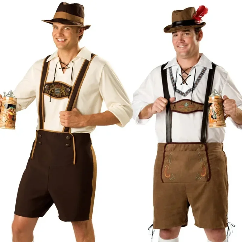 Фото Костюм для косплея Октоберфест Lederhosen, баварский Октоберфест, пивной фестиваль, костюмы для косплея, Хэллоуин для мальчиков, пивной костюм №3