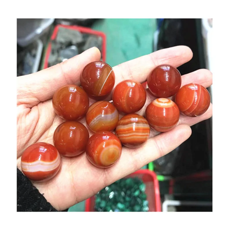 

Natural Quartz Carnelian Ball Crystals Healing Stones Crafts Red Agate Ball For Pendant