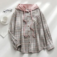 great student coat contrast colors hooded casual girl jacket girl jacket spring shirt