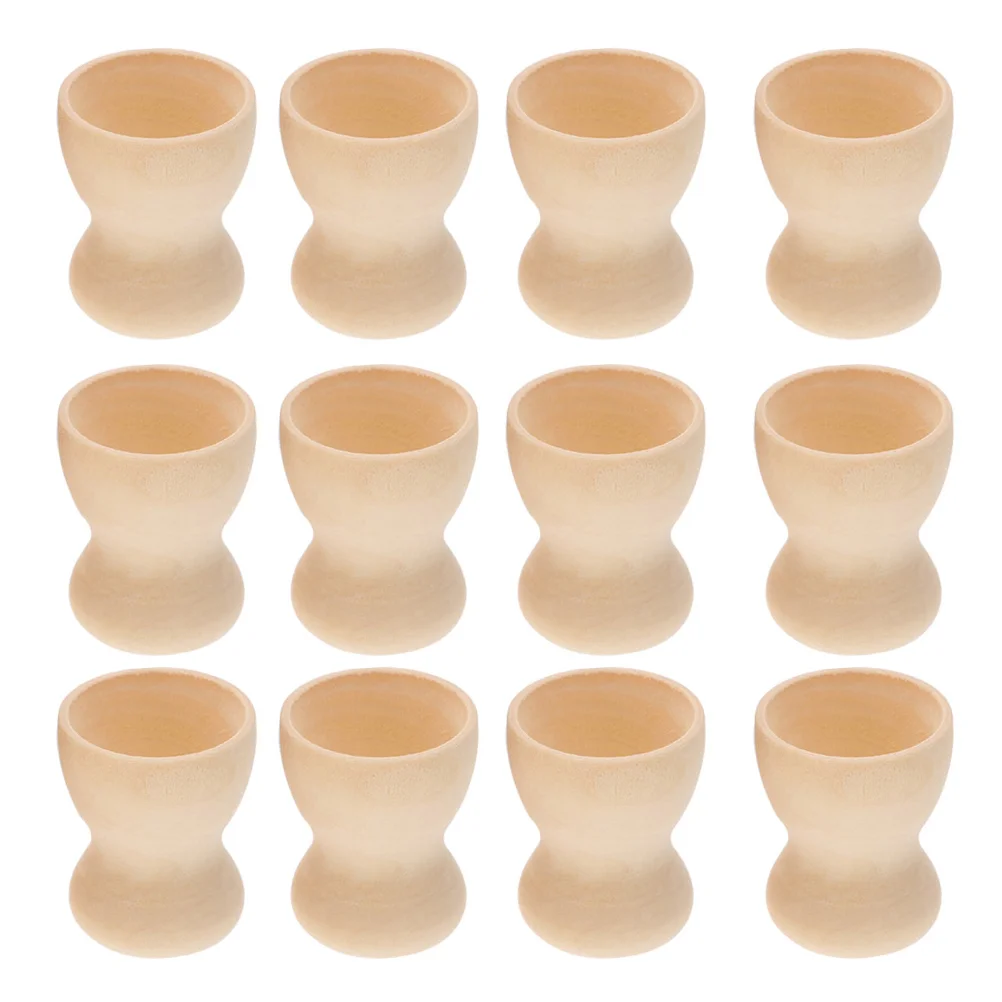 

12Pcs DIY Egg Cup Holder Novel Cup Shaped Egg Stands Kids Graffiti Painting Toys