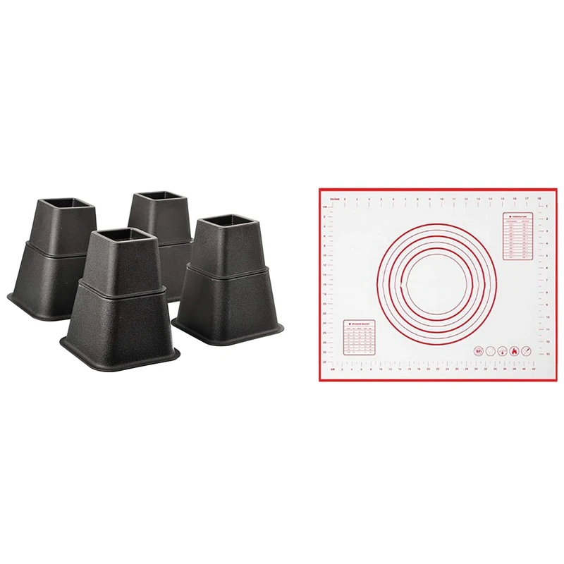 

1X Rolling Board Chopping Board Pastry Mat & 8Pcs Adjustable Bed Risers Or Furniture Riser To Create