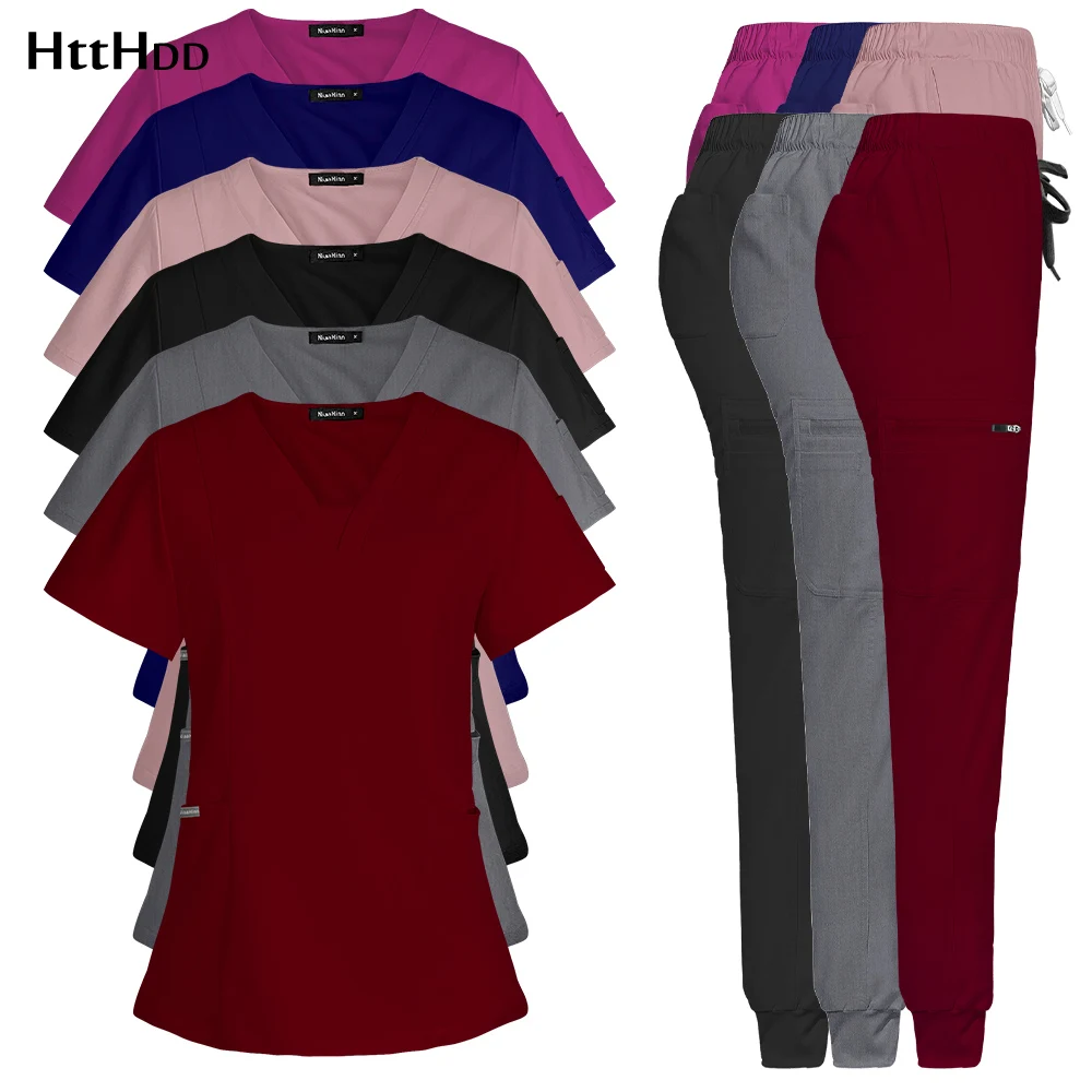 

High Quality Nurse Jogging Suits Work Clothes Pet Lab Workwear Surgical Uniforms Clinic Hospital Veterinary Work Sets Wholesale