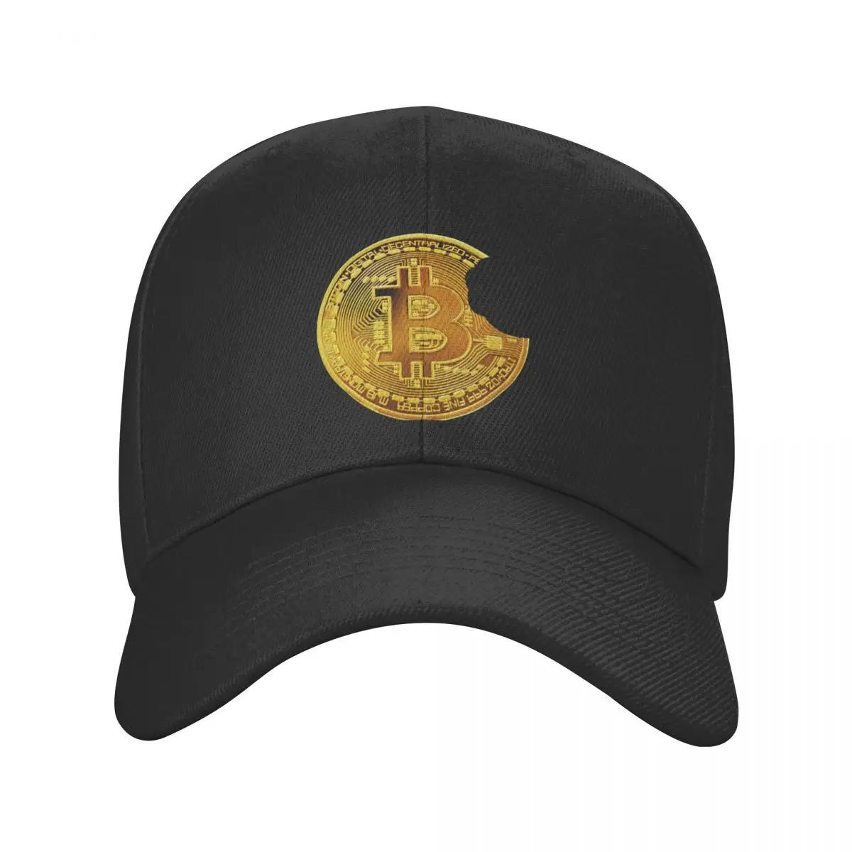 

Bitcoin With A Bite Baseball Cap Adult Unisex Crypto Cryptocurrency Blockchain Geek BTC Adjustable Dad Hat for Men Women Outdoor