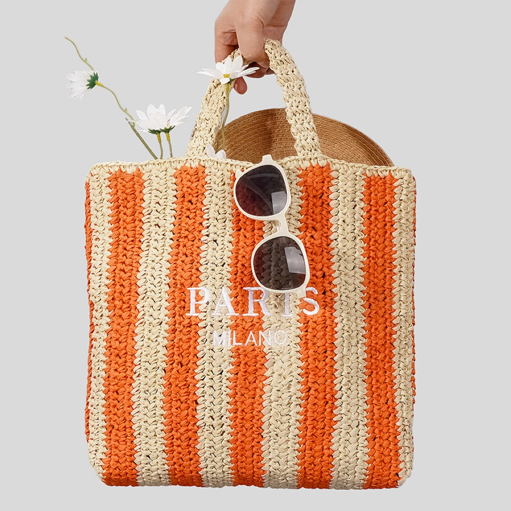 

2023 соломенная плетеная Сумочка с надписью, Модная Бумажная плетеная женская сумка на плечо, летняя пляжная сумка, сумка для хранения, органайзеры, сумки