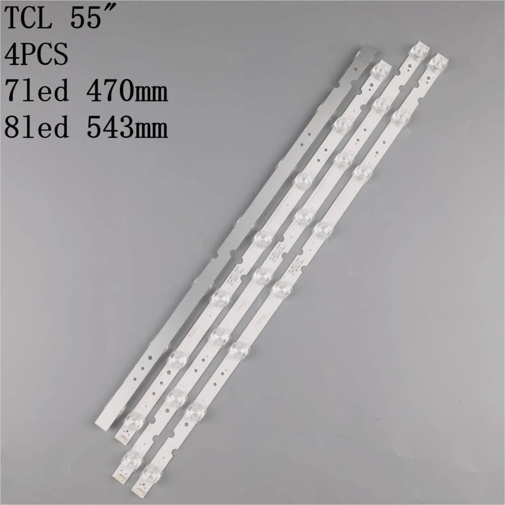 4 PCS/set LED Backlight strip For THOMSON 55UD6406X1 55UD6406 TCL 55S423 55S421 GIC55LB112 3030F2.1D GIC55LB111  4c-lb5507-hr02j