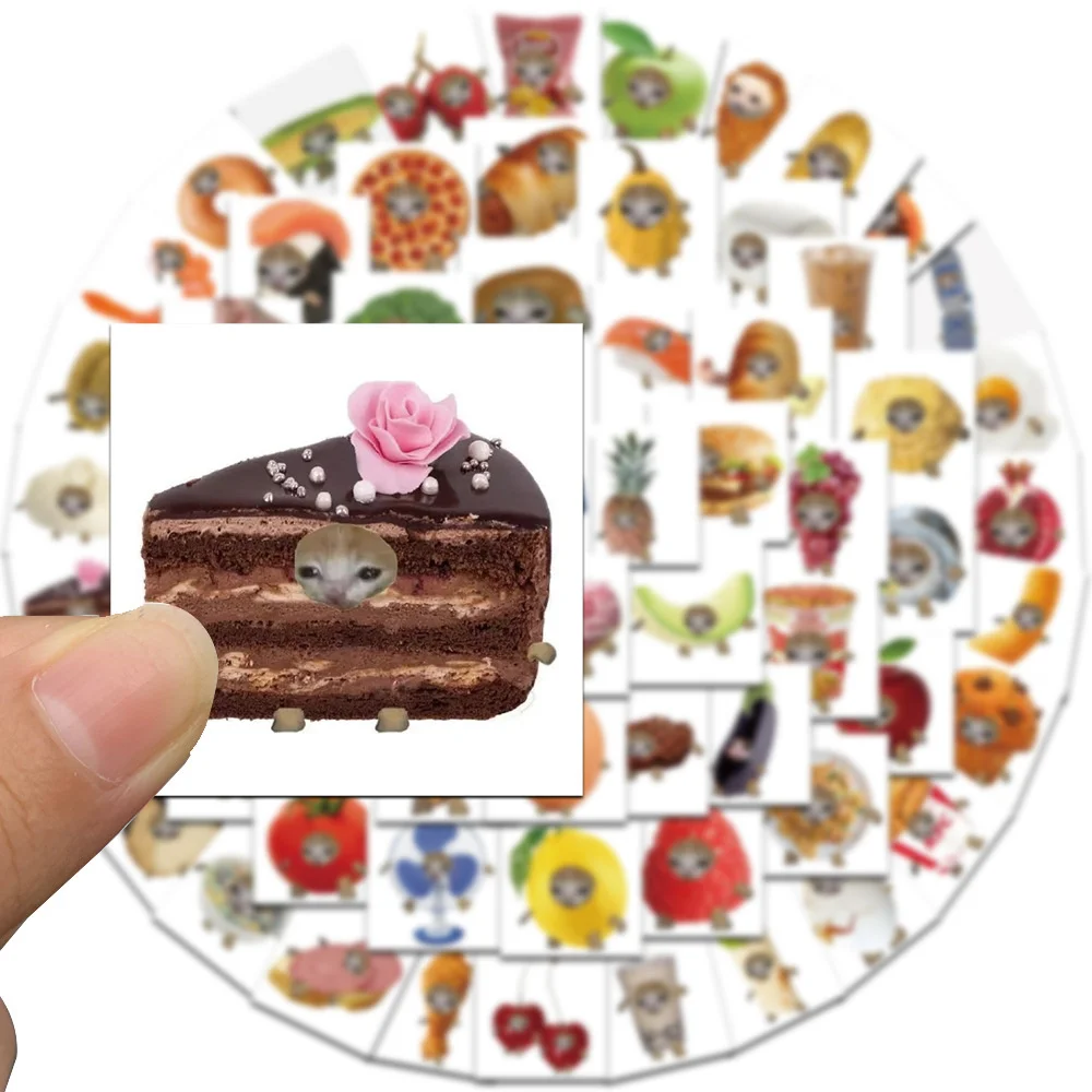 

69pcs Cute Cat Food Stickers For Phone Computer Scrapbook DIY Scrapbooking Supplies Stationery Personalized Sticker Vintage