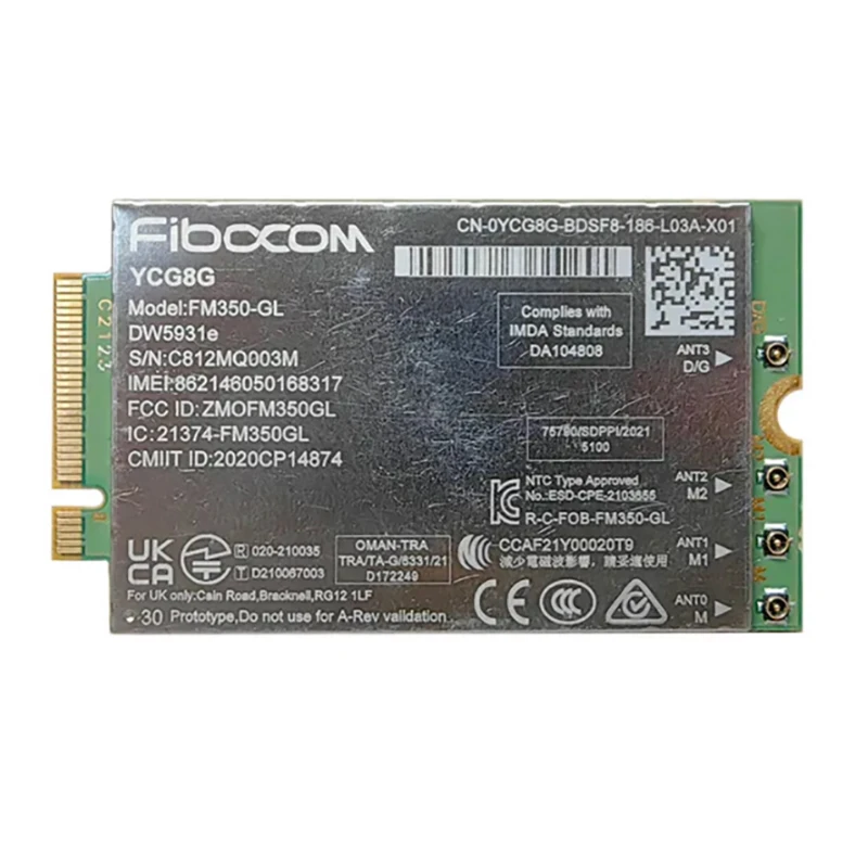 Fibocom FM350-GL DW5931e 5G M.2 Module for Dell Latitude 5531 9330 3571 Laptop 4x4 MIMO GNSS Modem