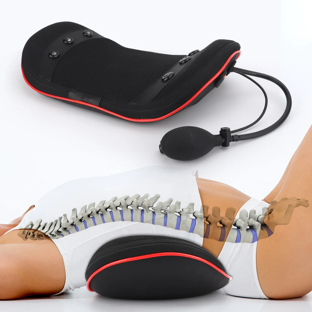 

Electric Waist Massager Lumbar Traction Device Inflatable Hot Compress Lumbar Spine Support Massage Device Back Relieve Pain