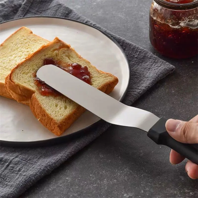 

Cake Cream Knife Spatula Stainless Steel Scraper with Plastic Handle DIY Cake Smoother Pastry Decorating Toos 6" 8" 10" Spatula