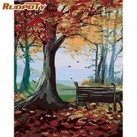 ruopoty autumn park landscape painting by numbers kits hand painted 40x50cm frame on canvas handmade unique gift wall art