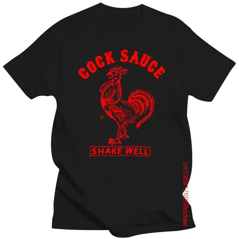 

Mens Clothing Funny Hip-hop T Shirt Men Novelty Tshirt Sriracha Cock Sauce T-Shirt