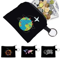 earth print coin purses new handbag casual small pouch women change purse key coins mini pouch for lady wallet fashion tote bags