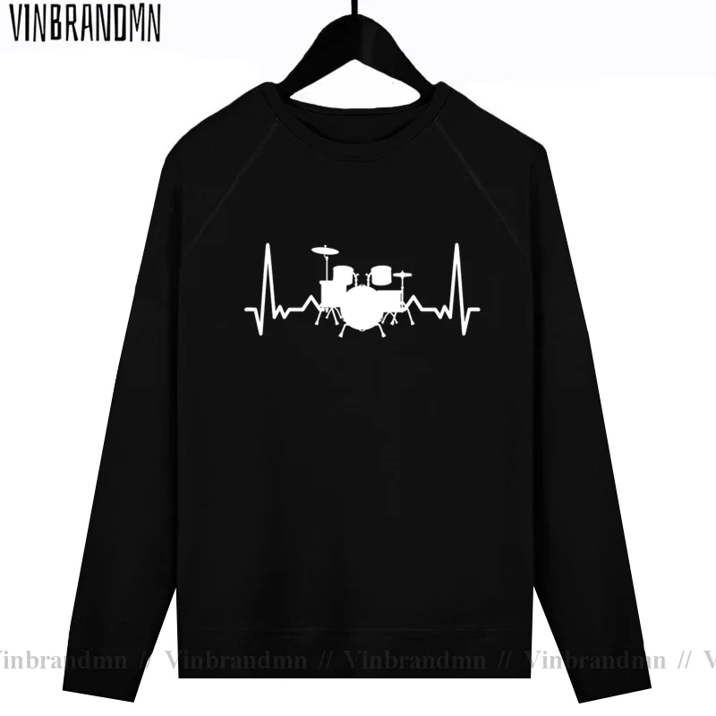 Фото Мужские пуловеры с капюшоном Drums Heartbeat, уличная одежда в стиле хип-хоп, мужские толстовки с капюшоном для любителей рок-музыки, подарки для участников группы, барабанщиков №4