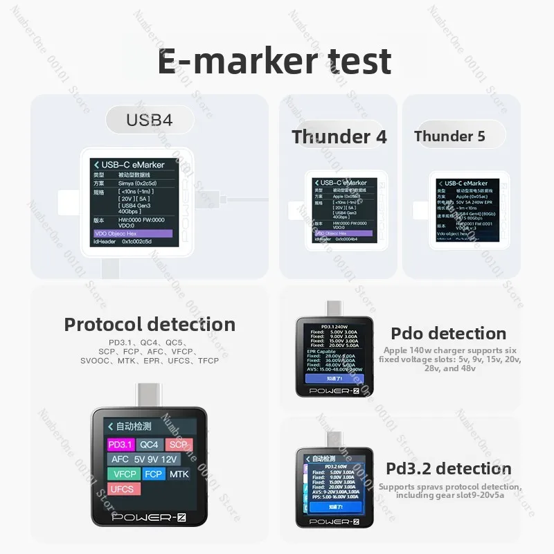 Фото Тестер зарядки USB |   Power-Z KM003C, измеритель напряжения и тока, а также детектор быстрой зарядки №2