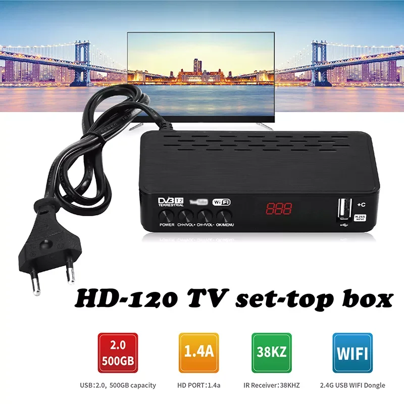 

NEW2023 TV Receiver Amplified HD Digital With Remote Control Set Box TV Decoder Digital TV Box For Home TV Receiver DJA88
