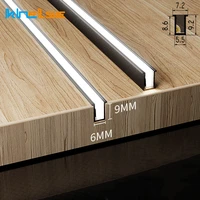 6x9mm led under cabinet lamp dc12v built in recessed silicone cover aluminum profile strip bar light layer shelf hidden lighting